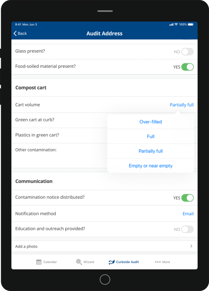 Curbside Audit Tool Screenshot